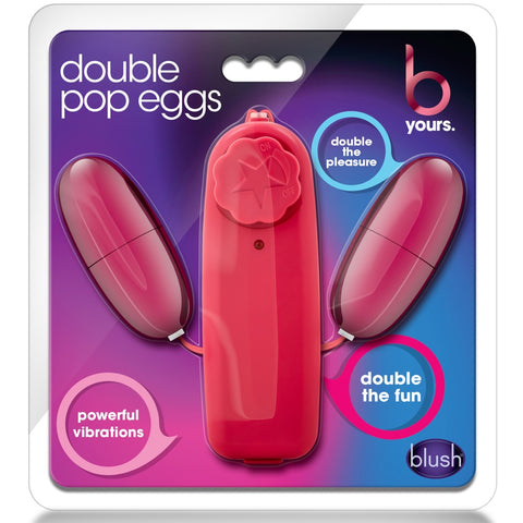 B Yours Double Pop Eggs Vibrating Bullets - Cerise