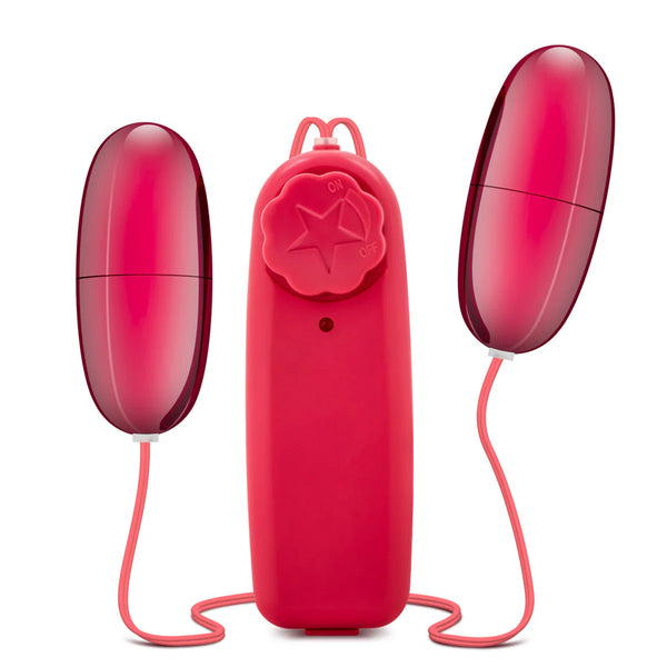 B Yours Double Pop Eggs Vibrating Bullets - Cerise