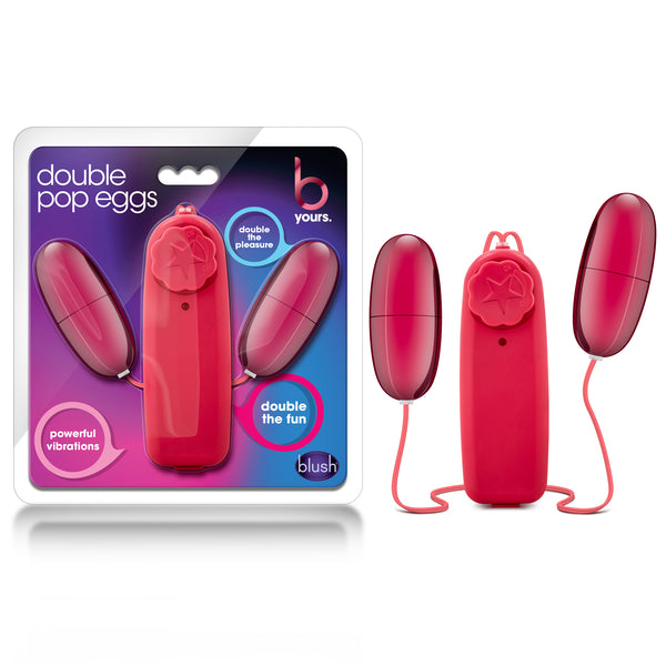 B Yours Double Pop Eggs Vibrating Bullets - Cerise