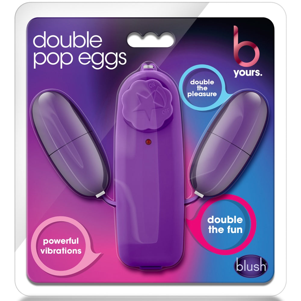 B Yours Double Pop Eggs Vibrating Bullets - Plum