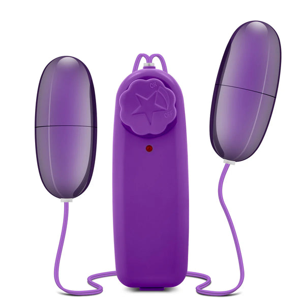 B Yours Double Pop Eggs Vibrating Bullets - Plum