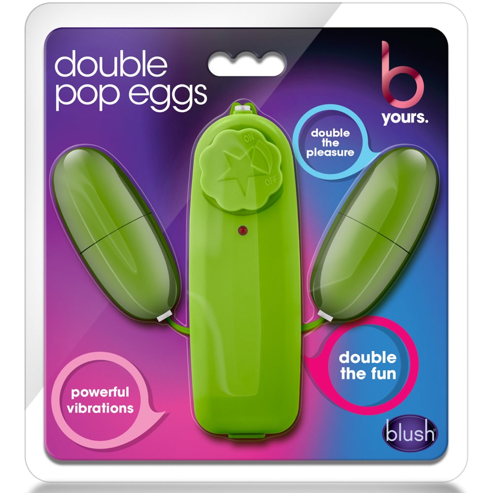 B Yours Double Pop Eggs Vibrating Bullets - Lime