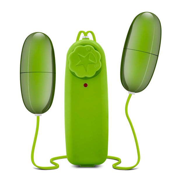 B Yours Double Pop Eggs Vibrating Bullets - Lime