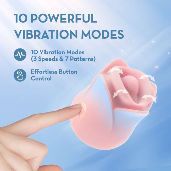 Blush Collection Kissing Rose Rechargeable Floral Vibrator with ‘French Kiss’ Speeds - Pink