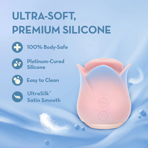 Blush Collection Kissing Rose Rechargeable Floral Vibrator with ‘French Kiss’ Speeds - Pink