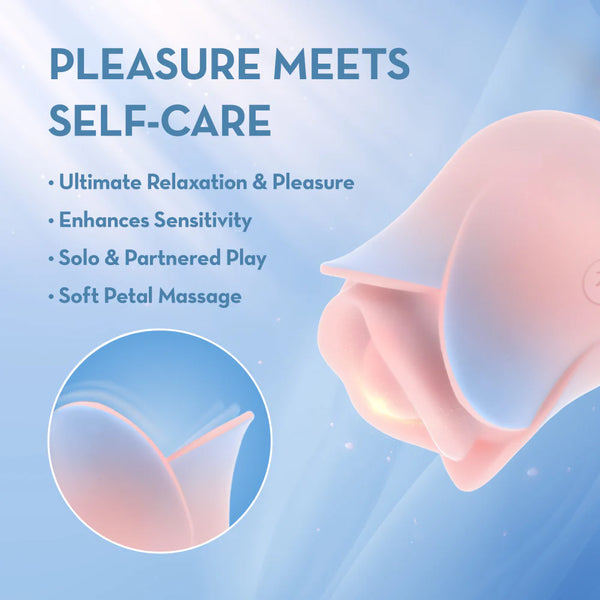 Blush Collection Kissing Rose Rechargeable Floral Vibrator with ‘French Kiss’ Speeds - Pink