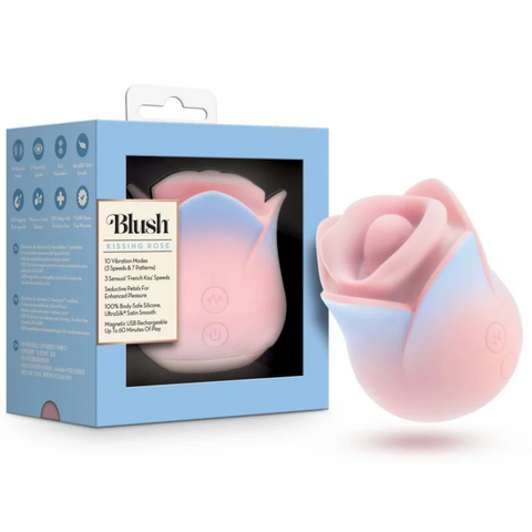 Blush Collection Kissing Rose Rechargeable Floral Vibrator with ‘French Kiss’ Speeds - Pink