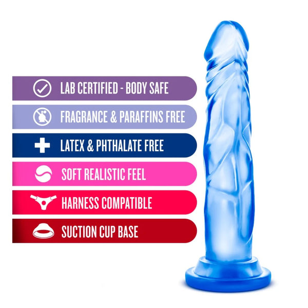 B Yours 7" Sweet N' Hard 5 Dildo - Blue