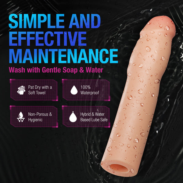Performance Plus Resilience 7" Realistic 1.5" Dual Density Silicone Penis Extender Sleeve