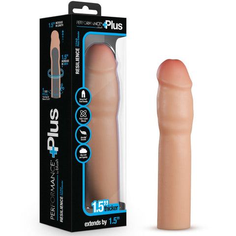 Performance Plus Resilience 7" Realistic 1.5" Dual Density Silicone Penis Extender Sleeve