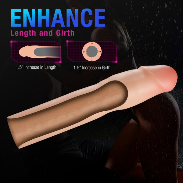 Performance Plus Resilience 7" Realistic 1.5" Dual Density Silicone Penis Extender Sleeve