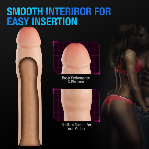 Performance Plus Resilience 7" Realistic 1.5" Dual Density Silicone Penis Extender Sleeve