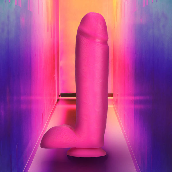 Blush Novelties Neo Elite 10" Silicone Dual Density Cock with Balls - Neon Pink - Extreme Toyz Singapore - https://extremetoyz.com.sg - Sex Toys and Lingerie Online Store - Bondage Gear / Vibrators / Electrosex Toys / Wireless Remote Control Vibes / Sexy Lingerie and Role Play / BDSM / Dungeon Furnitures / Dildos and Strap Ons &nbsp;/ Anal and Prostate Massagers / Anal Douche and Cleaning Aide / Delay Sprays and Gels / Lubricants and more...