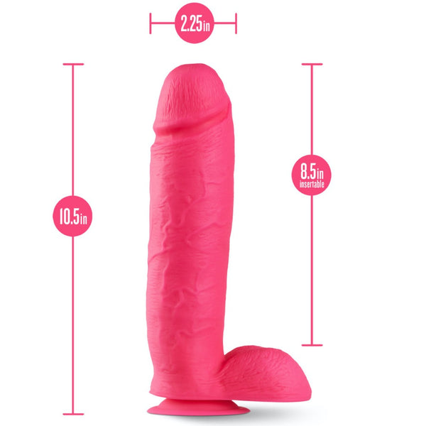 Blush Novelties Neo Elite 10" Silicone Dual Density Cock with Balls - Neon Pink - Extreme Toyz Singapore - https://extremetoyz.com.sg - Sex Toys and Lingerie Online Store - Bondage Gear / Vibrators / Electrosex Toys / Wireless Remote Control Vibes / Sexy Lingerie and Role Play / BDSM / Dungeon Furnitures / Dildos and Strap Ons &nbsp;/ Anal and Prostate Massagers / Anal Douche and Cleaning Aide / Delay Sprays and Gels / Lubricants and more...