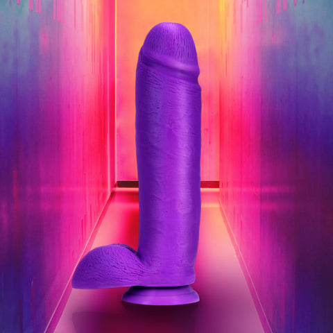 Blush Novelties Neo Elite 10" Silicone Dual Density Cock with Balls - Neon Purple - Extreme Toyz Singapore - https://extremetoyz.com.sg - Sex Toys and Lingerie Online Store - Bondage Gear / Vibrators / Electrosex Toys / Wireless Remote Control Vibes / Sexy Lingerie and Role Play / BDSM / Dungeon Furnitures / Dildos and Strap Ons &nbsp;/ Anal and Prostate Massagers / Anal Douche and Cleaning Aide / Delay Sprays and Gels / Lubricants and more...