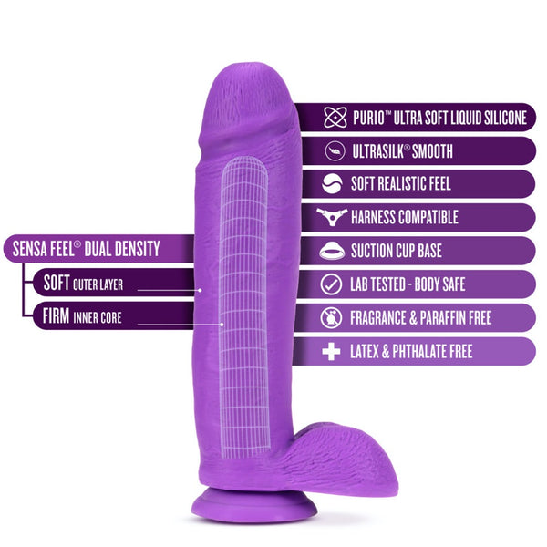 Blush Novelties Neo Elite 10" Silicone Dual Density Cock with Balls - Neon Purple - Extreme Toyz Singapore - https://extremetoyz.com.sg - Sex Toys and Lingerie Online Store - Bondage Gear / Vibrators / Electrosex Toys / Wireless Remote Control Vibes / Sexy Lingerie and Role Play / BDSM / Dungeon Furnitures / Dildos and Strap Ons &nbsp;/ Anal and Prostate Massagers / Anal Douche and Cleaning Aide / Delay Sprays and Gels / Lubricants and more...