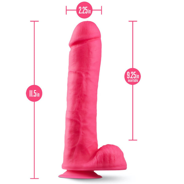 Blush Novelties Neo Elite 11" Silicone Dual Density Cock with Balls - Neon Pink - Extreme Toyz Singapore - https://extremetoyz.com.sg - Sex Toys and Lingerie Online Store - Bondage Gear / Vibrators / Electrosex Toys / Wireless Remote Control Vibes / Sexy Lingerie and Role Play / BDSM / Dungeon Furnitures / Dildos and Strap Ons &nbsp;/ Anal and Prostate Massagers / Anal Douche and Cleaning Aide / Delay Sprays and Gels / Lubricants and more...