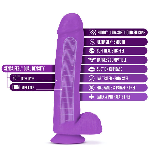 Blush Novelties Neo Elite 11" Silicone Dual Density Cock with Balls - Neon Purple - Extreme Toyz Singapore - https://extremetoyz.com.sg - Sex Toys and Lingerie Online Store - Bondage Gear / Vibrators / Electrosex Toys / Wireless Remote Control Vibes / Sexy Lingerie and Role Play / BDSM / Dungeon Furnitures / Dildos and Strap Ons &nbsp;/ Anal and Prostate Massagers / Anal Douche and Cleaning Aide / Delay Sprays and Gels / Lubricants and more...