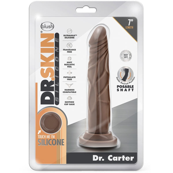 Dr. Skin Silicone Dr. Carter 7" Dildo - Chocolate