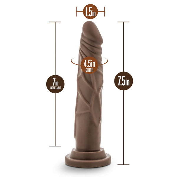 Dr. Skin Silicone Dr. Carter 7" Dildo - Chocolate