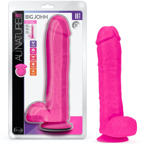 Blush Novelties Au Naturel Bold Big John 11" Dual Density Dildo - Pink - Extreme Toyz Singapore - https://extremetoyz.com.sg - Sex Toys and Lingerie Online Store - Bondage Gear / Vibrators / Electrosex Toys / Wireless Remote Control Vibes / Sexy Lingerie and Role Play / BDSM / Dungeon Furnitures / Dildos and Strap Ons &nbsp;/ Anal and Prostate Massagers / Anal Douche and Cleaning Aide / Delay Sprays and Gels / Lubricants and more...