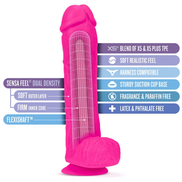Blush Novelties Au Naturel Bold Big John 11" Dual Density Dildo - Pink - Extreme Toyz Singapore - https://extremetoyz.com.sg - Sex Toys and Lingerie Online Store - Bondage Gear / Vibrators / Electrosex Toys / Wireless Remote Control Vibes / Sexy Lingerie and Role Play / BDSM / Dungeon Furnitures / Dildos and Strap Ons &nbsp;/ Anal and Prostate Massagers / Anal Douche and Cleaning Aide / Delay Sprays and Gels / Lubricants and more...
