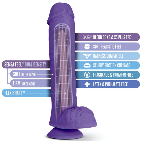 Blush Novelties Au Naturel Bold Big John 11" Dual Density Dildo - Purple - Extreme Toyz Singapore - https://extremetoyz.com.sg - Sex Toys and Lingerie Online Store - Bondage Gear / Vibrators / Electrosex Toys / Wireless Remote Control Vibes / Sexy Lingerie and Role Play / BDSM / Dungeon Furnitures / Dildos and Strap Ons &nbsp;/ Anal and Prostate Massagers / Anal Douche and Cleaning Aide / Delay Sprays and Gels / Lubricants and more...