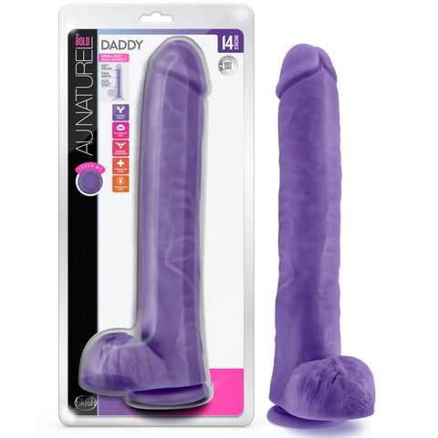Blush Novelties Au Naturel Bold Daddy 14" Dual Density Dildo - Purple - Extreme Toyz Singapore - https://extremetoyz.com.sg - Sex Toys and Lingerie Online Store - Bondage Gear / Vibrators / Electrosex Toys / Wireless Remote Control Vibes / Sexy Lingerie and Role Play / BDSM / Dungeon Furnitures / Dildos and Strap Ons &nbsp;/ Anal and Prostate Massagers / Anal Douche and Cleaning Aide / Delay Sprays and Gels / Lubricants and more...