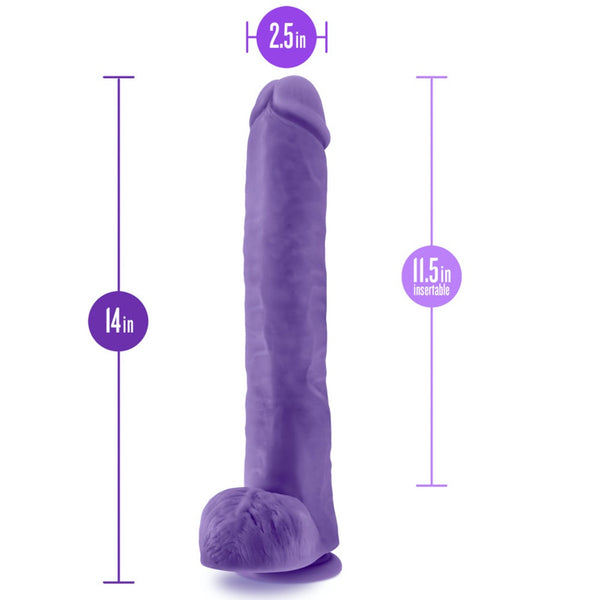 Blush Novelties Au Naturel Bold Daddy 14" Dual Density Dildo - Purple - Extreme Toyz Singapore - https://extremetoyz.com.sg - Sex Toys and Lingerie Online Store - Bondage Gear / Vibrators / Electrosex Toys / Wireless Remote Control Vibes / Sexy Lingerie and Role Play / BDSM / Dungeon Furnitures / Dildos and Strap Ons &nbsp;/ Anal and Prostate Massagers / Anal Douche and Cleaning Aide / Delay Sprays and Gels / Lubricants and more...