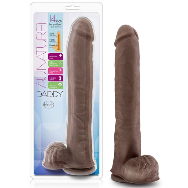 Blush Novelties Au Naturel Daddy 14" Dildo - Chocolate - Extreme Toyz Singapore - https://extremetoyz.com.sg - Sex Toys and Lingerie Online Store - Bondage Gear / Vibrators / Electrosex Toys / Wireless Remote Control Vibes / Sexy Lingerie and Role Play / BDSM / Dungeon Furnitures / Dildos and Strap Ons &nbsp;/ Anal and Prostate Massagers / Anal Douche and Cleaning Aide / Delay Sprays and Gels / Lubricants and more...