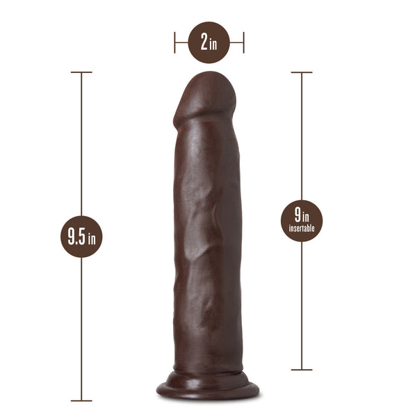 Blush Novelties Au Naturel Jackson 9.5" Dual Density Dildo - Chocolate - Extreme Toyz Singapore - https://extremetoyz.com.sg - Sex Toys and Lingerie Online Store - Bondage Gear / Vibrators / Electrosex Toys / Wireless Remote Control Vibes / Sexy Lingerie and Role Play / BDSM / Dungeon Furnitures / Dildos and Strap Ons &nbsp;/ Anal and Prostate Massagers / Anal Douche and Cleaning Aide / Delay Sprays and Gels / Lubricants and more...