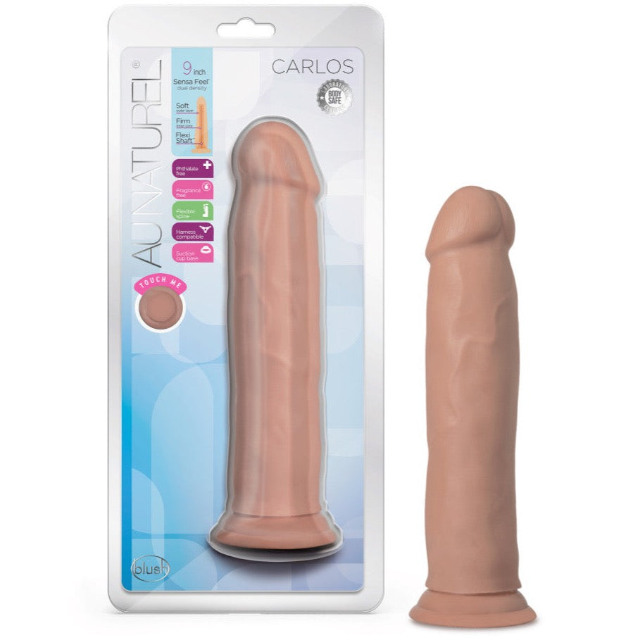 Blush Novelties Au Naturel Carlos 9.5" Dual Density Dildo - Mocha - Extreme Toyz Singapore - https://extremetoyz.com.sg - Sex Toys and Lingerie Online Store - Bondage Gear / Vibrators / Electrosex Toys / Wireless Remote Control Vibes / Sexy Lingerie and Role Play / BDSM / Dungeon Furnitures / Dildos and Strap Ons &nbsp;/ Anal and Prostate Massagers / Anal Douche and Cleaning Aide / Delay Sprays and Gels / Lubricants and more...
