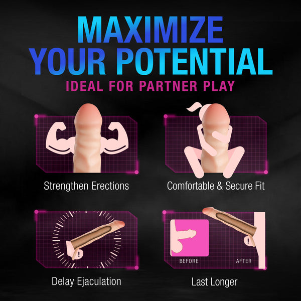 Performance Plus Fortitude 7" Realistic 2.5" Dual Density Silicone Penis Extender Sleeve