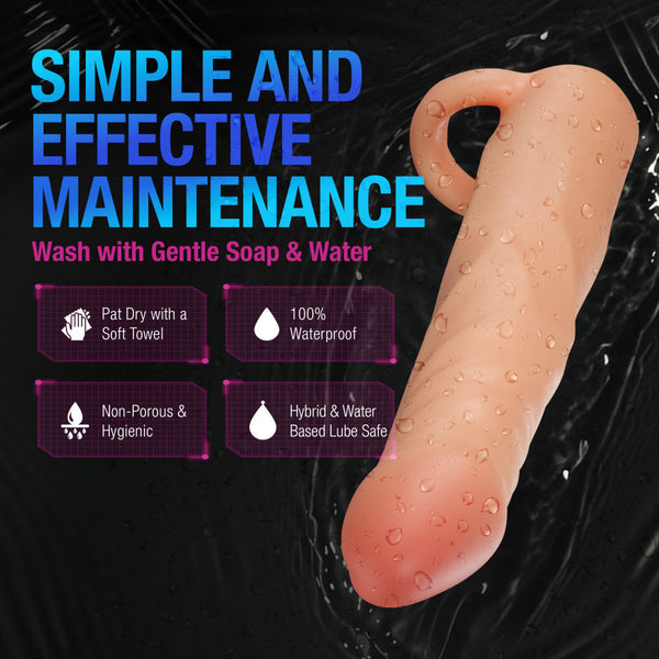 Performance Plus Fortitude 7" Realistic 2.5" Dual Density Silicone Penis Extender Sleeve