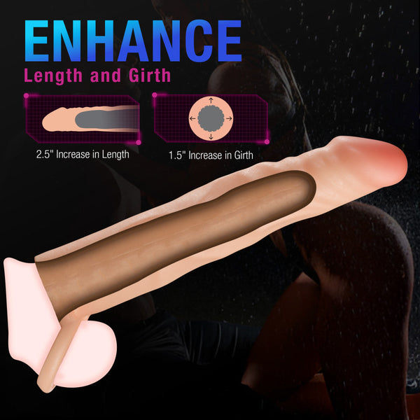 Performance Plus Fortitude 7" Realistic 2.5" Dual Density Silicone Penis Extender Sleeve