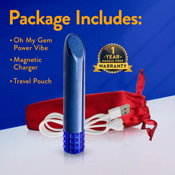 Oh My Gem Mystery Rechargeable Vibrator with RumboTech™ Technology - Sapphire