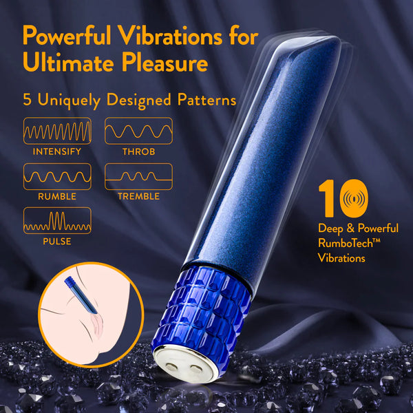 Oh My Gem Mystery Rechargeable Vibrator with RumboTech™ Technology - Sapphire