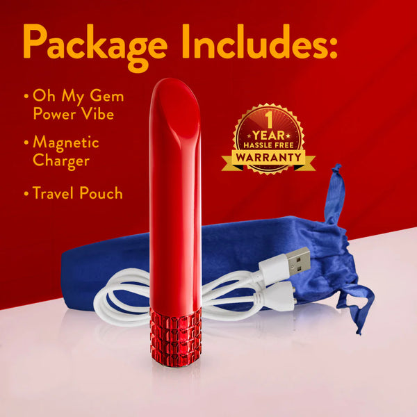 Oh My Gem Desire Rechargeable Vibrator with RumboTech™ Technology - Ruby