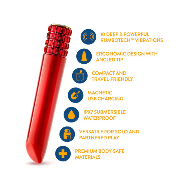 Oh My Gem Desire Rechargeable Vibrator with RumboTech™ Technology - Ruby