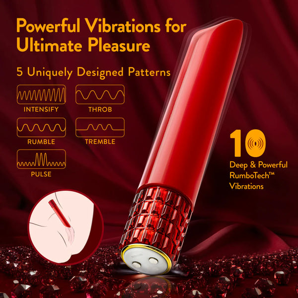 Oh My Gem Desire Rechargeable Vibrator with RumboTech™ Technology - Ruby
