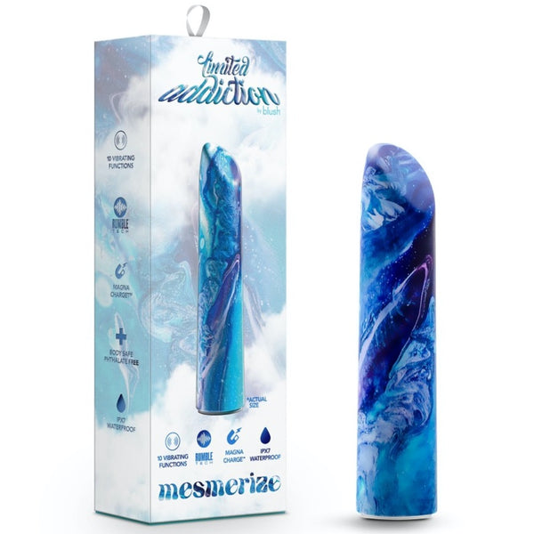 Blush Novelties Limited Addiction Mesmerize Rechargeable Power Vibe - Azure - Extreme Toyz Singapore - https://extremetoyz.com.sg - Sex Toys and Lingerie Online Store - Bondage Gear / Vibrators / Electrosex Toys / Wireless Remote Control Vibes / Sexy Lingerie and Role Play / BDSM / Dungeon Furnitures / Dildos and Strap Ons &nbsp;/ Anal and Prostate Massagers / Anal Douche and Cleaning Aide / Delay Sprays and Gels / Lubricants and more...