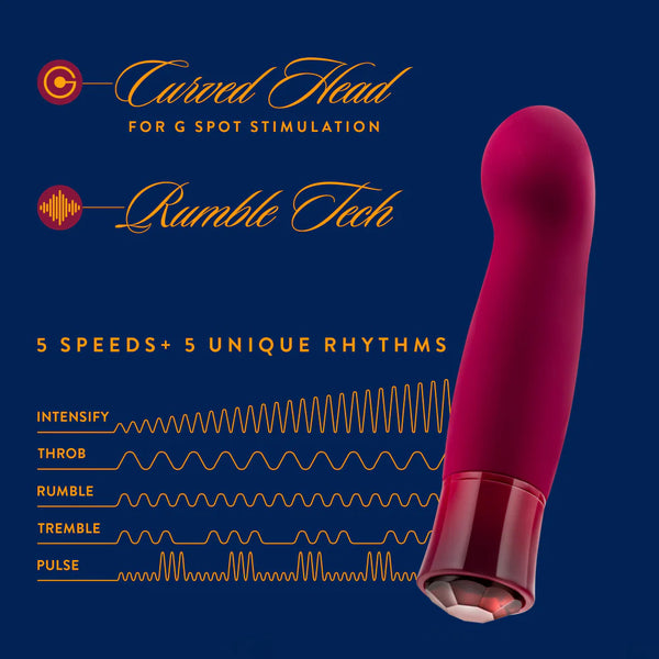 Oh My Gem Classy Rechargeable Warming Vibrator with RumboTech™ Technology - Garnet