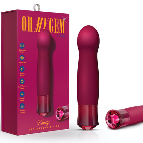 Blush Novelties Oh My Gem Classy Garnet Rechargeable Warming Vibrator - Extreme Toyz Singapore - https://extremetoyz.com.sg - Sex Toys and Lingerie Online Store - Bondage Gear / Vibrators / Electrosex Toys / Wireless Remote Control Vibes / Sexy Lingerie and Role Play / BDSM / Dungeon Furnitures / Dildos and Strap Ons &nbsp;/ Anal and Prostate Massagers / Anal Douche and Cleaning Aide / Delay Sprays and Gels / Lubricants and more...