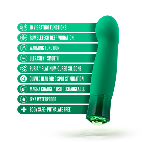 Blush Novelties Oh My Gem Enchanting Emerald Rechargeable Warming Vibrator - Extreme Toyz Singapore - https://extremetoyz.com.sg - Sex Toys and Lingerie Online Store - Bondage Gear / Vibrators / Electrosex Toys / Wireless Remote Control Vibes / Sexy Lingerie and Role Play / BDSM / Dungeon Furnitures / Dildos and Strap Ons &nbsp;/ Anal and Prostate Massagers / Anal Douche and Cleaning Aide / Delay Sprays and Gels / Lubricants and more...
