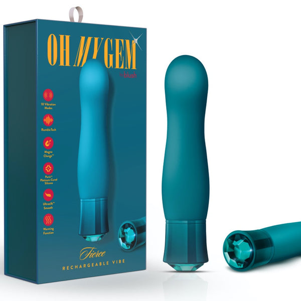 Blush Novelties Oh My Gem Fierce Blue Topaz Rechargeable Warming Vibrator - Extreme Toyz Singapore - https://extremetoyz.com.sg - Sex Toys and Lingerie Online Store - Bondage Gear / Vibrators / Electrosex Toys / Wireless Remote Control Vibes / Sexy Lingerie and Role Play / BDSM / Dungeon Furnitures / Dildos and Strap Ons &nbsp;/ Anal and Prostate Massagers / Anal Douche and Cleaning Aide / Delay Sprays and Gels / Lubricants and more...