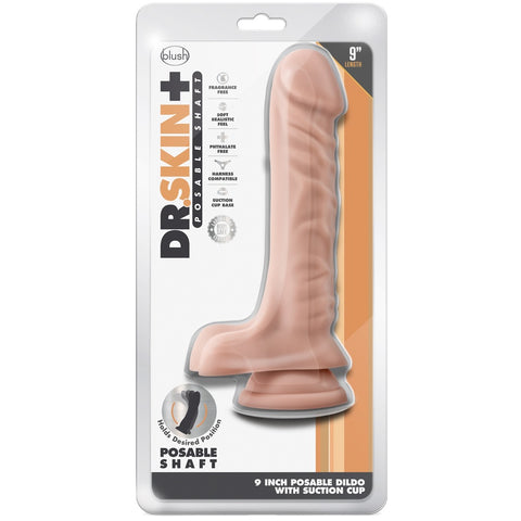 Dr. Skin Plus 9" Posable Dildo with Balls