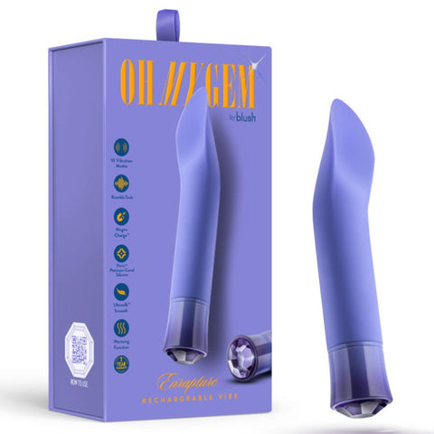 Blush Novelties Oh My Gem Enrapture Tanzanite Rechargeable Warming Vibrator - Extreme Toyz Singapore - https://extremetoyz.com.sg - Sex Toys and Lingerie Online Store - Bondage Gear / Vibrators / Electrosex Toys / Wireless Remote Control Vibes / Sexy Lingerie and Role Play / BDSM / Dungeon Furnitures / Dildos and Strap Ons &nbsp;/ Anal and Prostate Massagers / Anal Douche and Cleaning Aide / Delay Sprays and Gels / Lubricants and more...