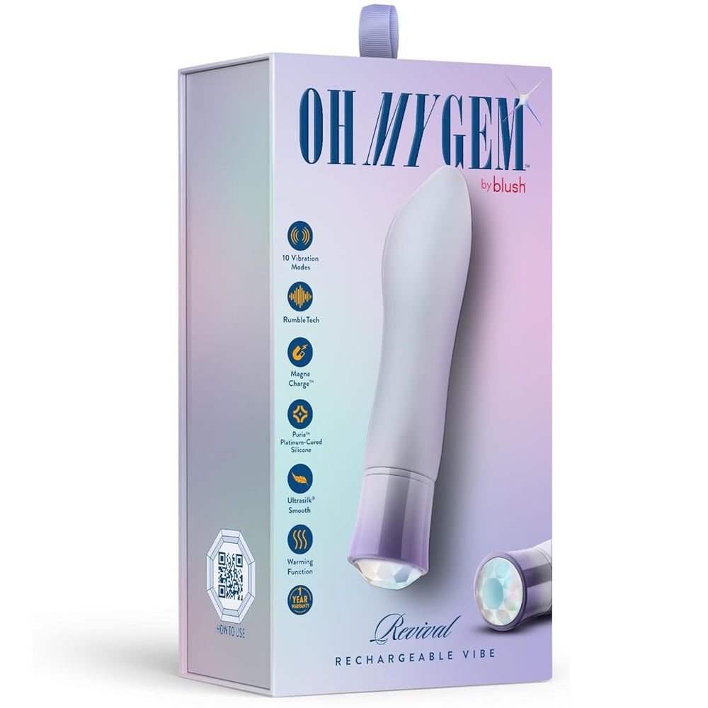 Oh My Gem Revival Rechargeable Warming Vibrator with RumboTech™ Technology - Opal