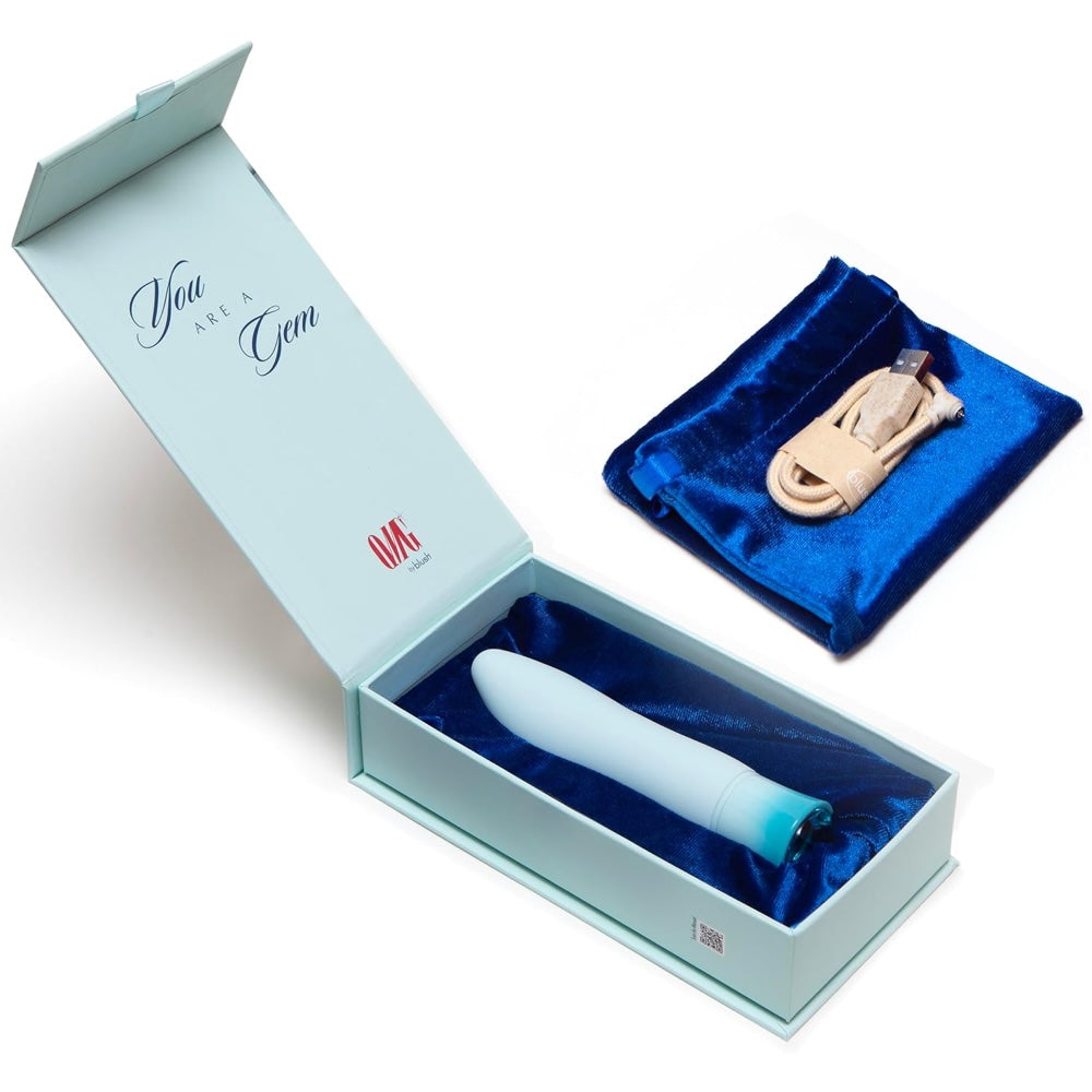 Oh My Gem Ardor Rechargeable Warming Vibrator with RumboTech™ Technology - Aquamarine