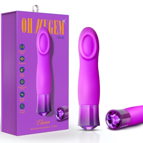 Blush Novelties Oh My Gem Charm Amethyst Rechargeable Warming Vibrator - Extreme Toyz Singapore - https://extremetoyz.com.sg - Sex Toys and Lingerie Online Store - Bondage Gear / Vibrators / Electrosex Toys / Wireless Remote Control Vibes / Sexy Lingerie and Role Play / BDSM / Dungeon Furnitures / Dildos and Strap Ons &nbsp;/ Anal and Prostate Massagers / Anal Douche and Cleaning Aide / Delay Sprays and Gels / Lubricants and more...